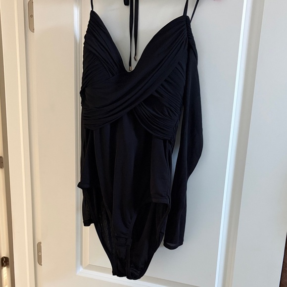 Zimmermann Tops - Zimmermann Black Bodysuit off the shoulders long sleeve size 3 new with tags